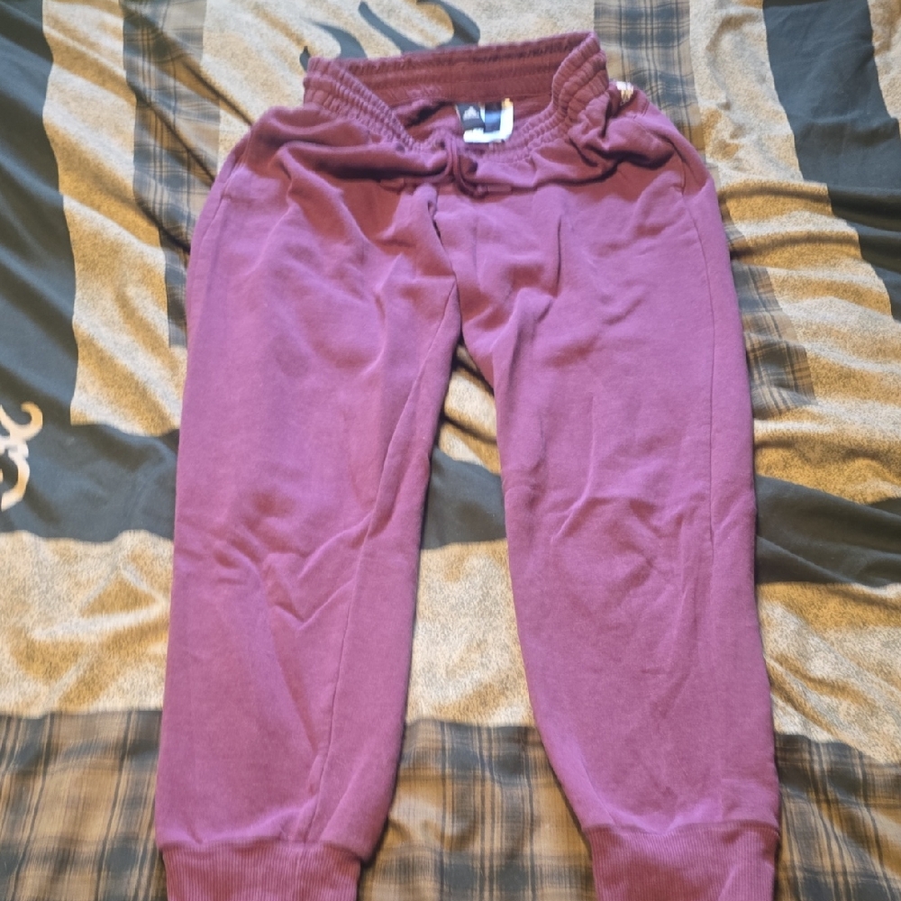 adidas Womens Burgundy Joggers Like Brand New Size Small